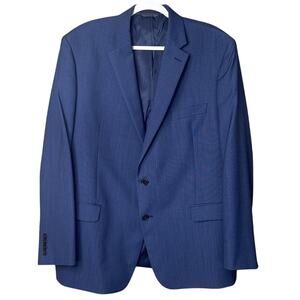 Lauren Ralph Lauren Wool Blend Blue Two Button Suit Jacket Blazer Size 46R